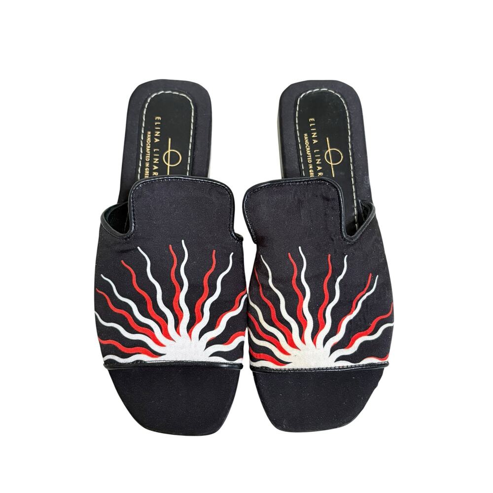 Elina Linardaki Printed Sunburst Slides Size 37 7 - Picture 2 of 7